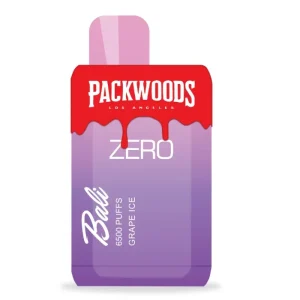 Packwoods+Bali Zero Nicotine Vape 6500 Puffs Disposable Kit 15ML Zero Nic Grape Ice