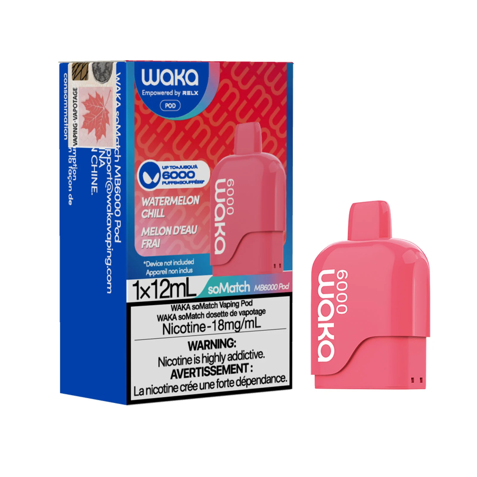 Watermelon Chill Waka soMatch MB6000 Disposable Pods