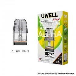 [Ships from Bonded Warehouse] Authentic Uwell Caliburn GPP Alpha Cartridge for Caliburn G5- 0.6ohm, 3.0ml, Side Refill (3 PCS)
