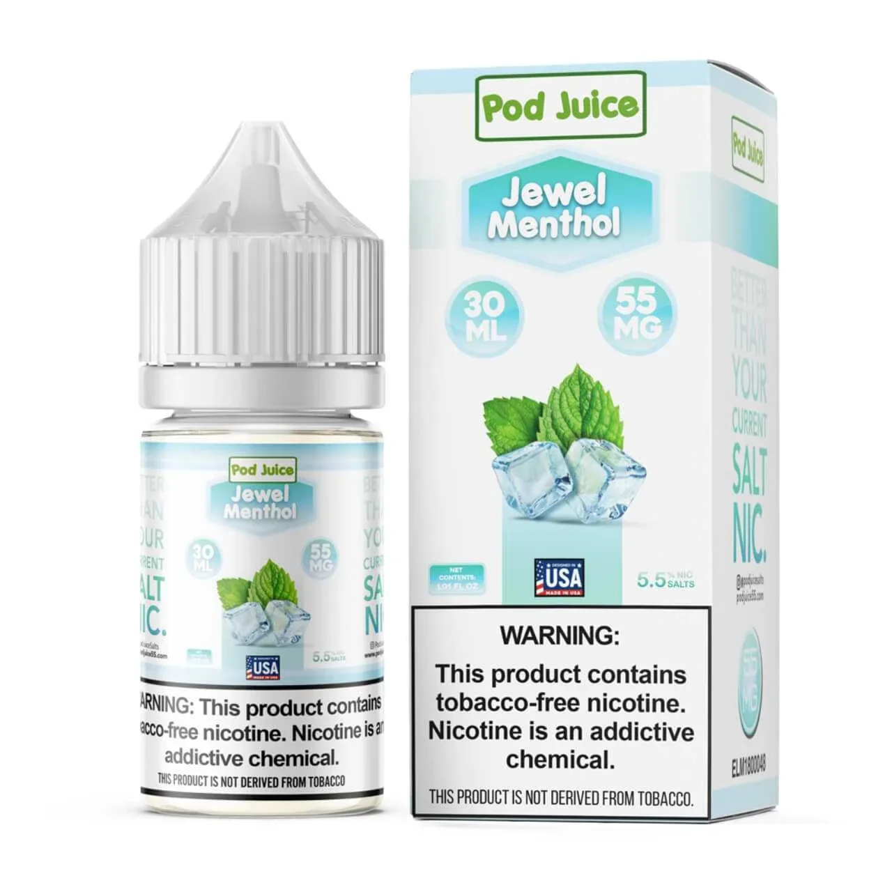 Pod Juice Salt Jewel Menthol Tobacco Free Nicotine E-Juice 30ml
