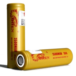 IMREN 18650 3500mah 30a (Flat Top/ GOLD) 2 PACK