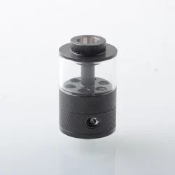 Empire V Style RTA Rebuildable Tank Atomizer with knurling Surface - Black, 23mm Diameter
