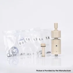 Flash 4.5S+ Style 22mm RTA Rebuildable Tank Atomizer - Beige, PEEK + Stainless Steel, 22mm Diameter