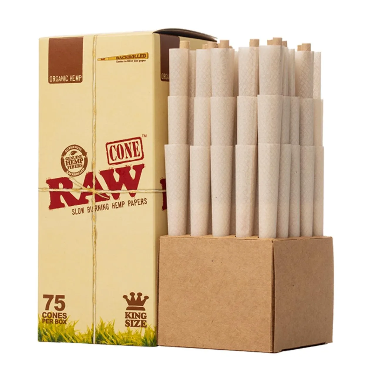 Raw King Size Cones 75COUNT - Organic Hemp