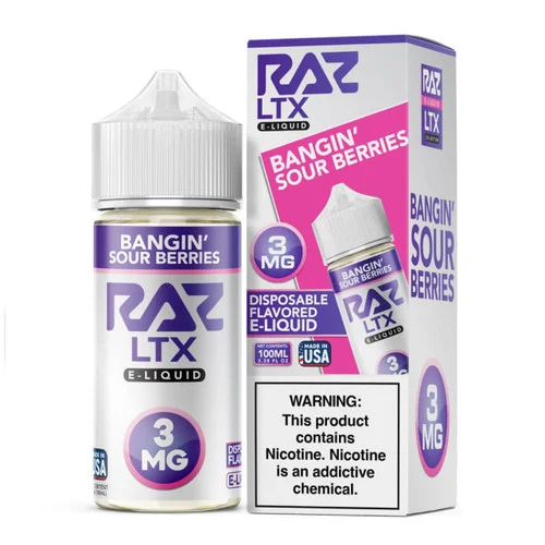 Pod Juice X Raz LTX Bangin' Sour Berries Tobacco Free Nicotine 100ML E-Juice - Image 2