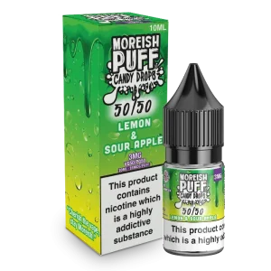 Moreish Puff Candy Drops 50/50: Lemon and Sour Apple Candy Drops 10ml E-Liquid