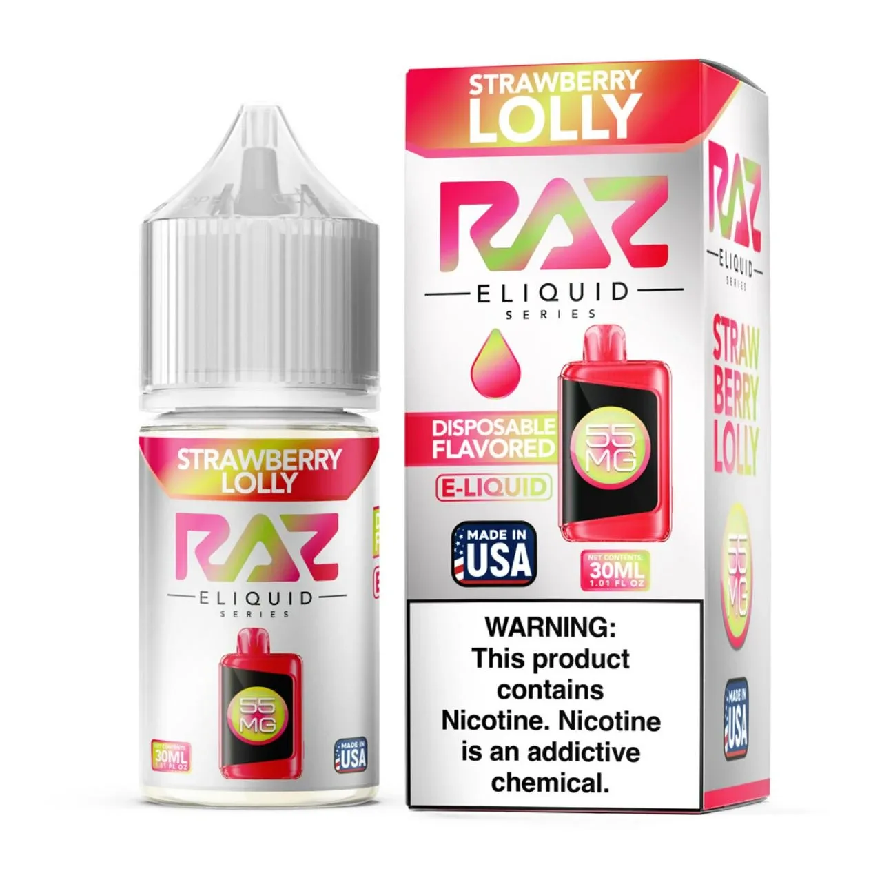 Pod Juice x RAZ Salt Strawberry Lolly Tobacco Free Nicotine E-Juice 30ml