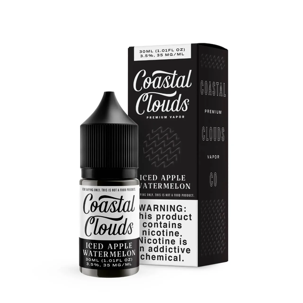 Coastal Clouds Iced Apple Watermelon Tobacco Free Nicotine 30ml Salt E-Juice