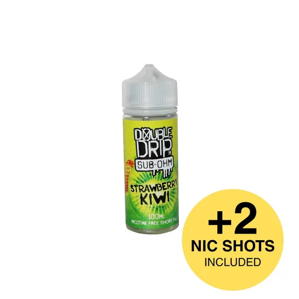 Double Drip Strawberry Kiwi Shortfill E-Liquid 100ml - Image 2
