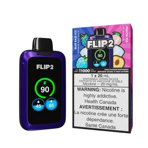 Blue Razz Ice and Peach Ice Flip 2 – Disposable Vape