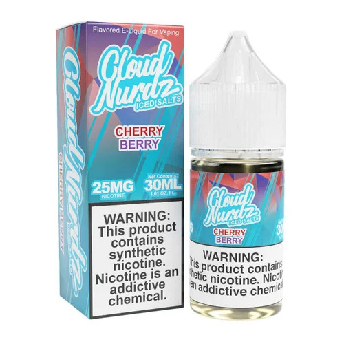 Cloud Nurdz Salts Iced Cherry Berry Synthetic Nicotine 30ml E-Juice - Image 2