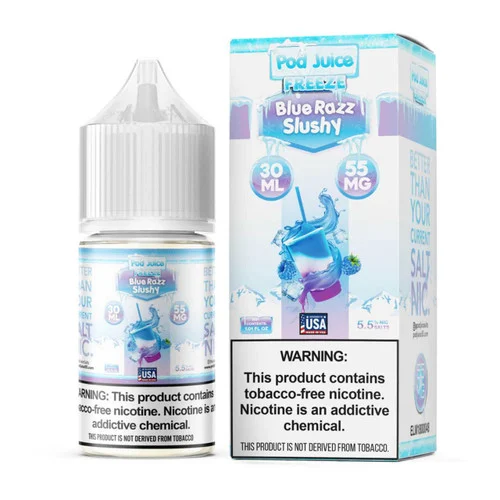 Pod Juice Salt Blue Razz Slushy Freeze Tobacco Free Nicotine E-Juice 30ml - Image 2