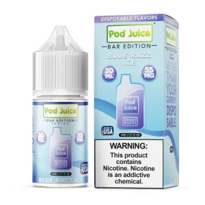 Pod Juice Salt PJ 5000 Series Blue Razz Ice Tobacco Free Nicotine E-Juice 30ml