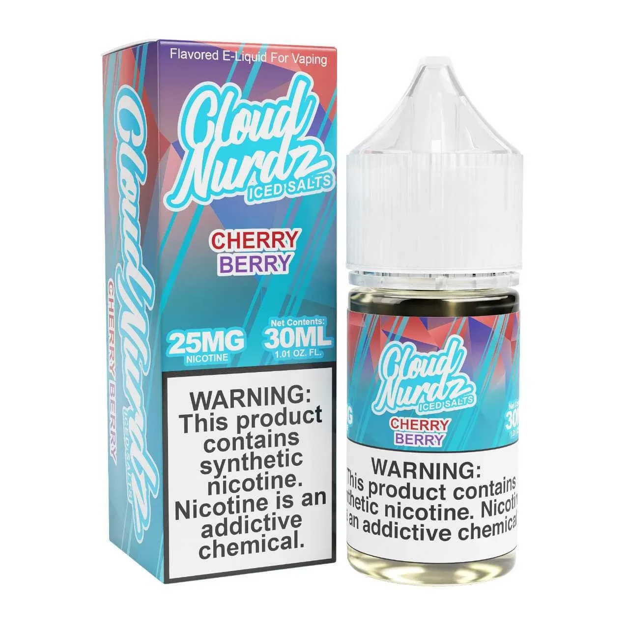 Cloud Nurdz Salts Iced Cherry Berry Synthetic Nicotine 30ml E-Juice