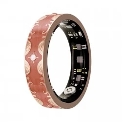 Smart Ring V10 Fitness Tracker with Heart Rate & Blood Oxygen Monitor Coral Orange, Size 9