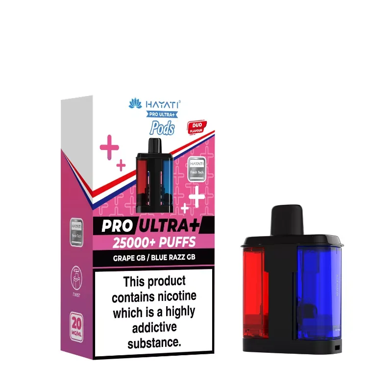 Hayati Pro Ultra Plus 25K Grape GB / Blue Razz GB Refill Pods