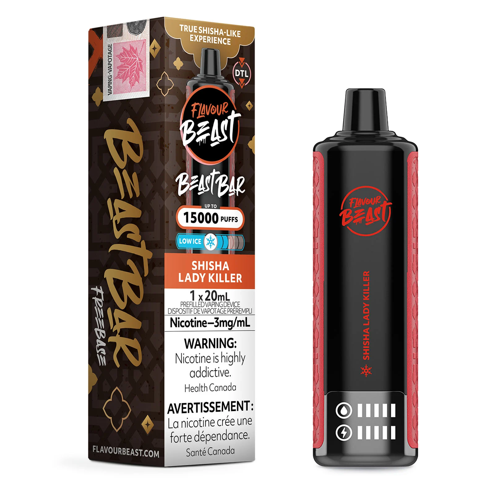 Shisha Lady Killer Low Ice Flavour Beast Beast Bar 15K – Disposable Vape