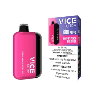 Poppin Peach Berry Ice Vice Ultra – Disposable Vape