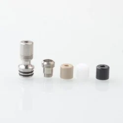 Authentic YFTK Telescopic Claw Hammer 510 Drip Tip Set - Silver 4 PCS Mouthpieces