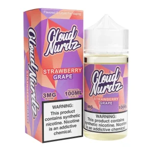Cloud Nurdz Grape Strawberry Synthetic Nicotine 100ml E-Juice
