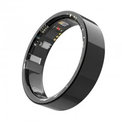 TK5 Smart Ring Health Tracker Waterproof Heart Rate Blood Oxygen Sleep Monitor with Charging Case - Black, Size 8