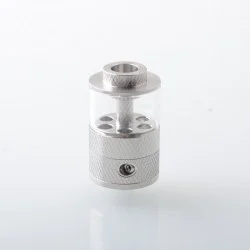 Empire V Style RTA Rebuildable Tank Atomizer with knurling Surface - Silver, 23mm Diameter