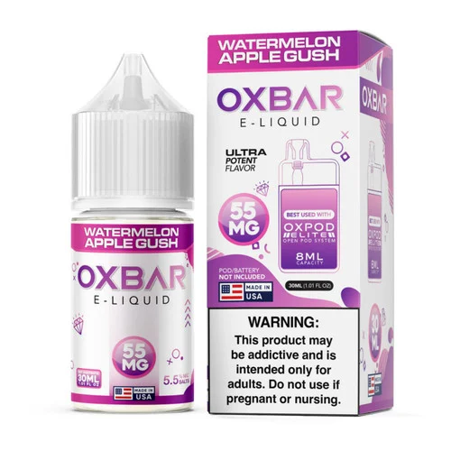 Pod x Oxbar Juice Salt Watermelon Apple Gush Tobacco Free Nicotine E-Juice 30ml - Image 2
