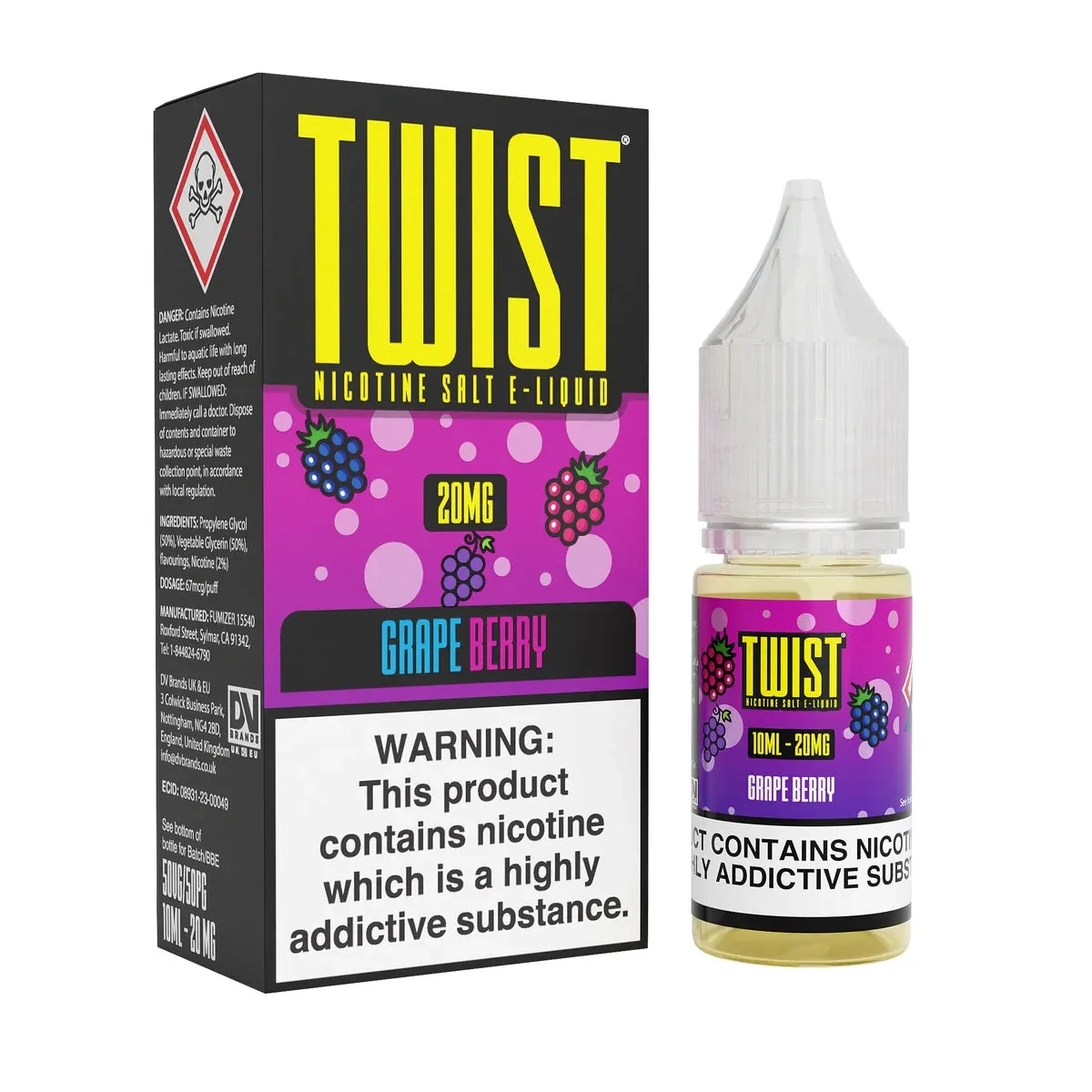 Twist E-Liquid Grape Berry 10ml Nic Salt - Image 2