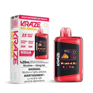 Sour Watermelon Peach Kraze HD Mega – Disposable Vape