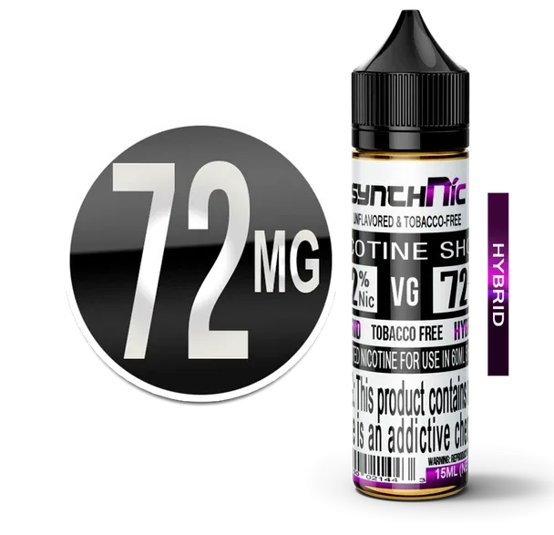 SynthNic NicShot Nicotine Additive 15ml-ATC-Hybrid HitSalt - 72mg (for 60ml bottles only)