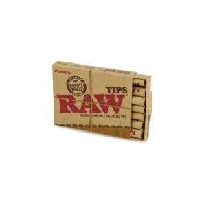 RAW Unrefined Pre-Rolled Tips 21ct – Natural Unbleached Filters