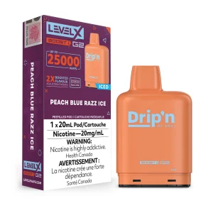 Peach Blue Razz Ice Drip’n Boost G2 – Level X Pod