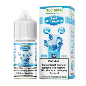 Pod Juice Salt Jewel Mint Sapphire Tobacco Free Nicotine E-Juice 30ml