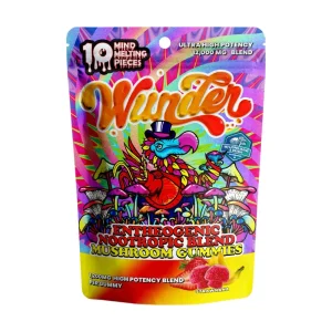 Wunder Ultra High Potency 12,000mg Blend Mushroom Gummies | 10ct Strawnana