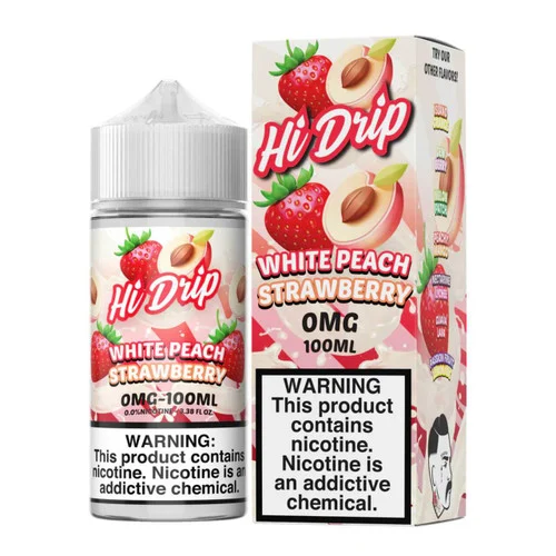 Hi Drip White Peach Strawberry 100ml E-Juice - Image 2
