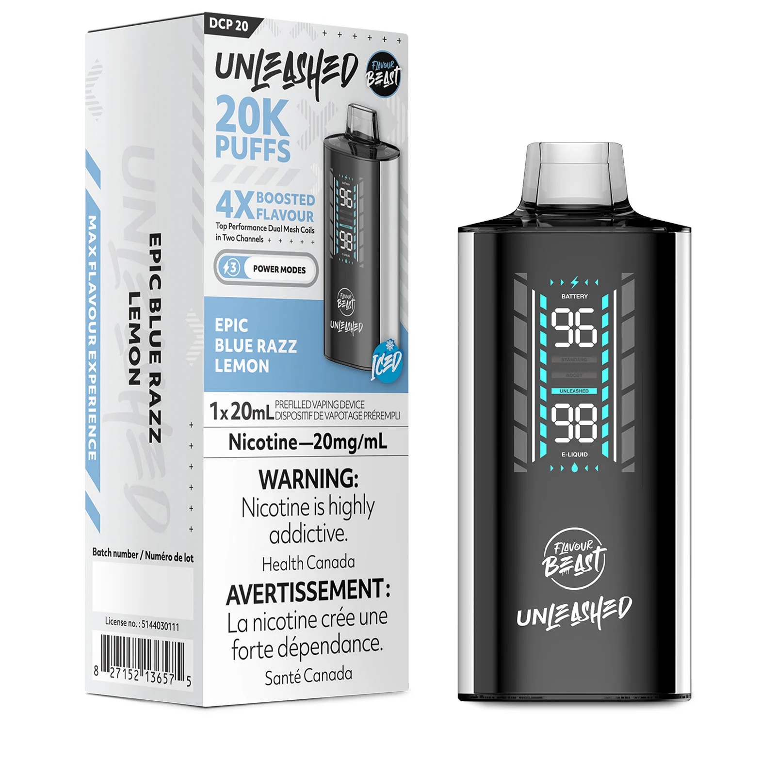 Epic Blue Razz Lemon Flavour Beast Unleashed DCP 20K – Disposable Vape