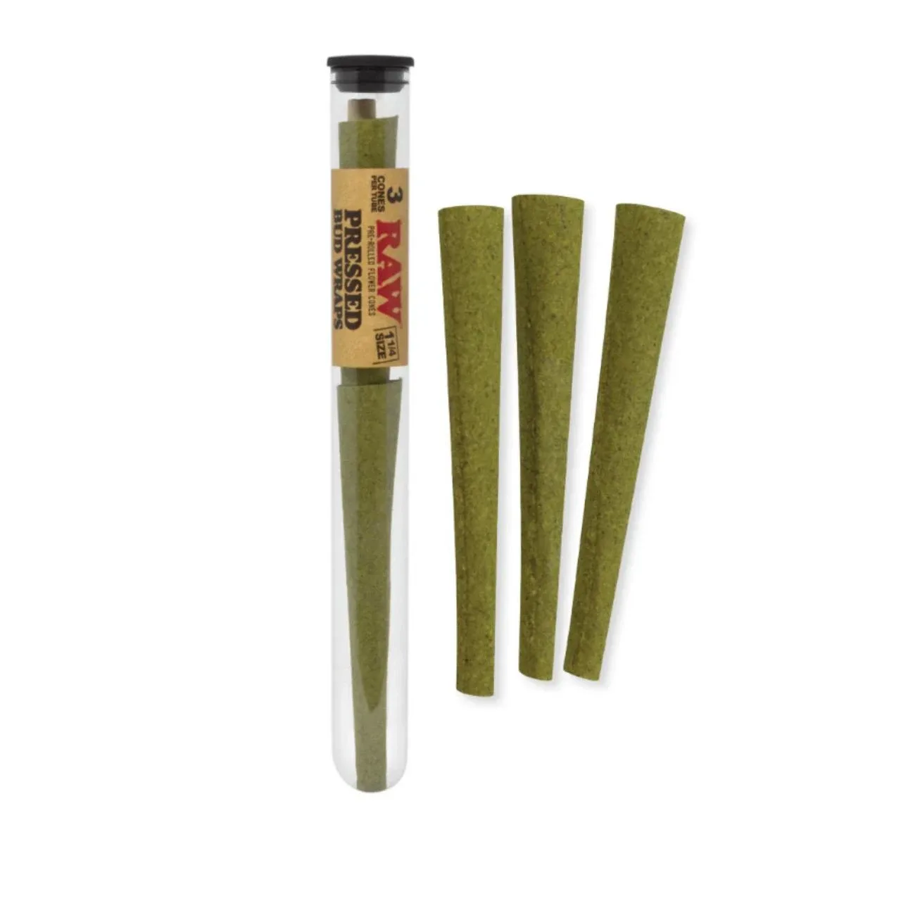 Raw Pressed Bud Wraps 1-1/4 Cones (Pack of 1)-3COUNT