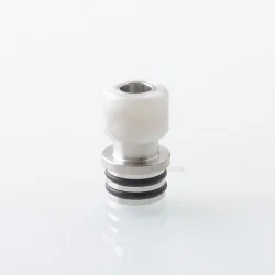 510 Drip Tip for RDA / RTA / RDTA Atomizer - Silver + White, Stainless Steel + Resin
