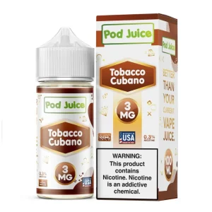 Pod Juice Tobacco Cubano Tobacco Free Nicotine 100ML E-Juice