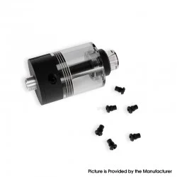 SXK Empire V Style RTA Rebuildable Tank Atomizer - Black, 3.5ml, Air Pin 0.8 / 1 / 1.2 / 1.4 / 1.6 / 1.8 / 2.0mm, 23mm Diameter