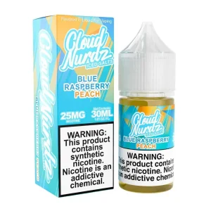 Cloud Nurdz Salts Iced Peach Blue Razz Synthetic Nicotine 30ml E-Juice