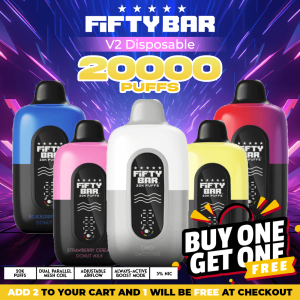 Fifty Bar V2 Disposable (20000 Puffs) - Buy 1 Get 1 Free