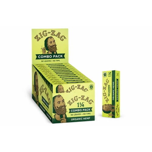 Zig Zag 1-1/4 Papers Carton (Pack of 1)-50COUNT Organic Hemp - Image 2