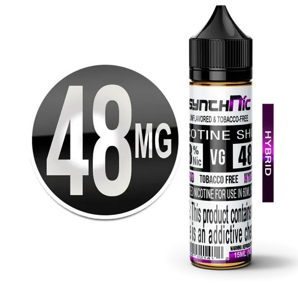 SynthNic NicShot Nicotine Additive 15ml-ATC-Hybrid HitSalt - 48mg (for 60ml bottles only)