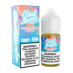 Cloud Nurdz Salts Iced Grape Strawberry Synthetic Nicotine 30ml E-Juice