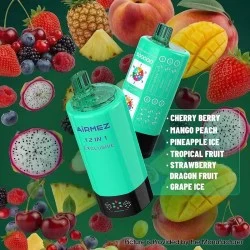 [Ships from EU-1 Warehouse] Airmez Fox 300k 12 in 1 Disposable Kit - Cherry Berry + Mango Peach + Pineapple Ice + Tropical Fruit