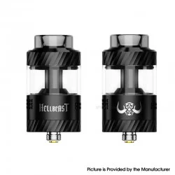 [Ships from Bonded Warehouse] Authentic Hellvape Hellbeast RTA Tank Atomizer - Matte Black, 4.5ml, 25mm Diameter