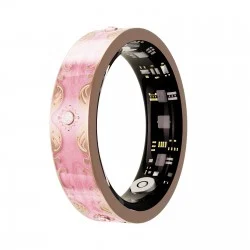 Smart Ring V10 Fitness Tracker with Heart Rate & Blood Oxygen Monitor Cherry Blossom Pink, Size 9