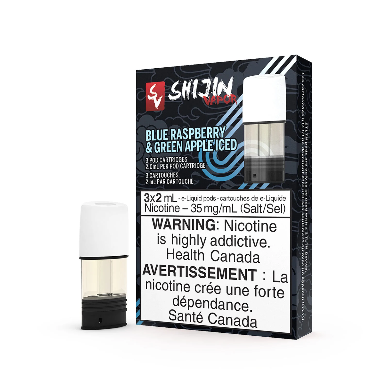 Shijin Blue Raspberry & Green Apple Iced – STLTH Pods