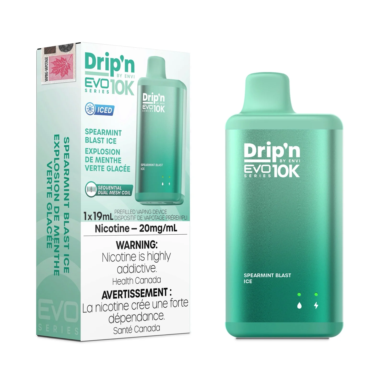 Spearmint Blast Ice Drip’n EVO 10K - Image 2